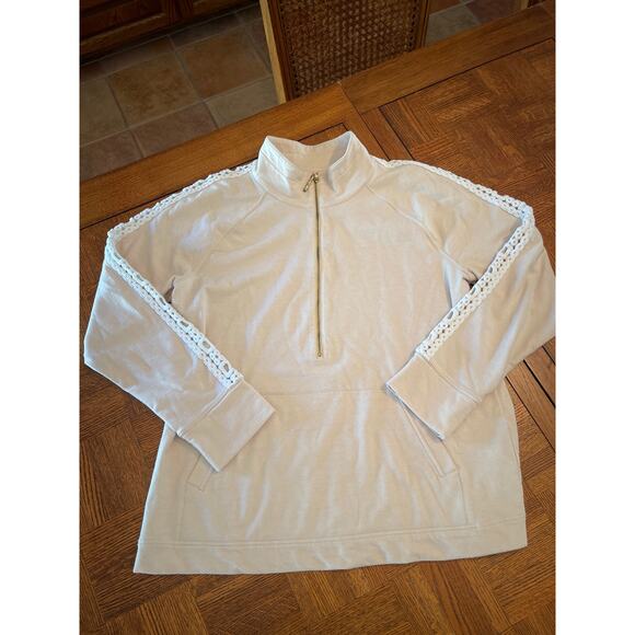 Lilly Pulitzer Crochet arm half zip pullover size XL - Picture 1 of 7